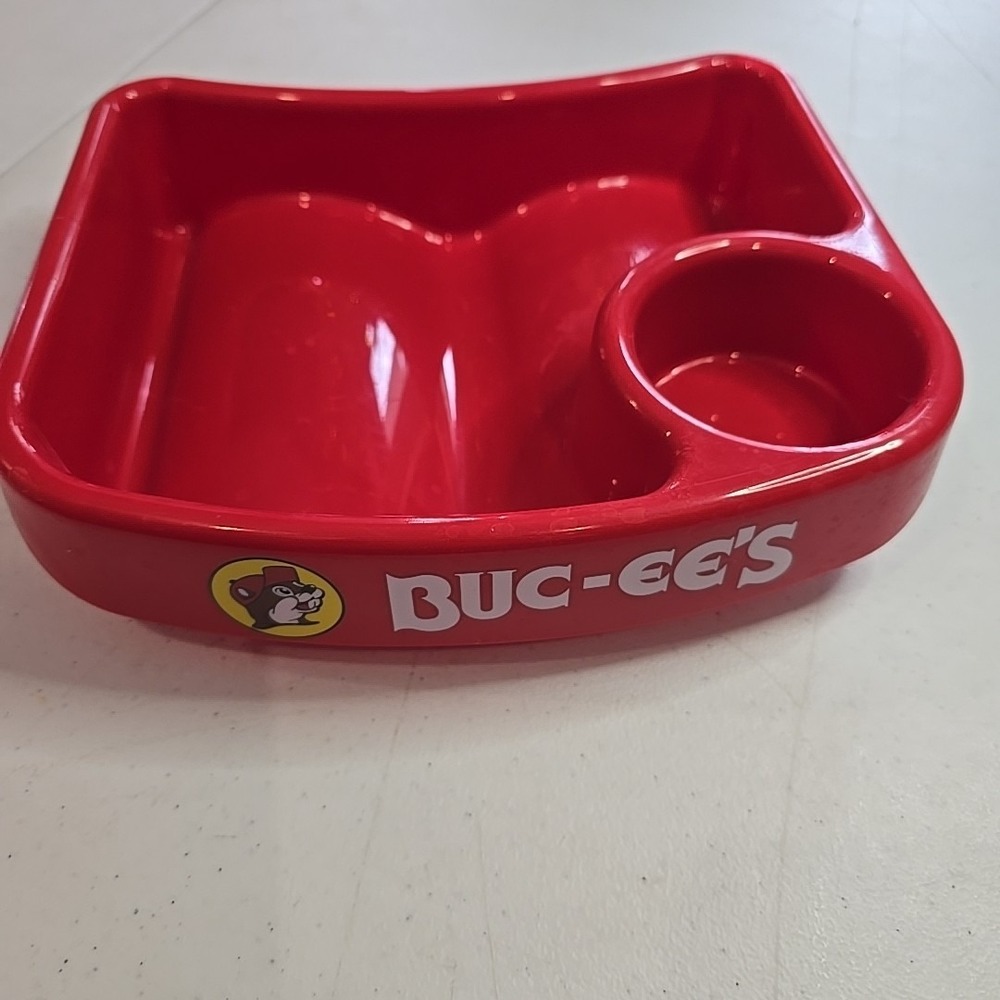 BUC-EES Bucees Children's Kids‎ Lap Snack Food Tray & Cup Holder Car Tray Red
